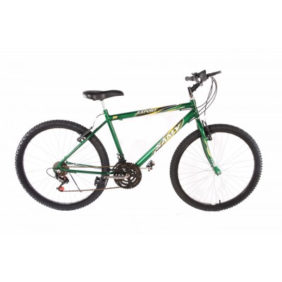 BICICLETA ARO 26 MTB MASCULINA VERDE COM MARCHA