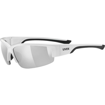 OCULOS UVEX ESPORTISTA SGL 215 BRANCO/PRETO LENTE PRATA