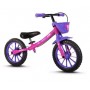 BICICLETA BALANCE BIKE ARO 12 FEMININA  2-5 ANOS ROSA/ROXO