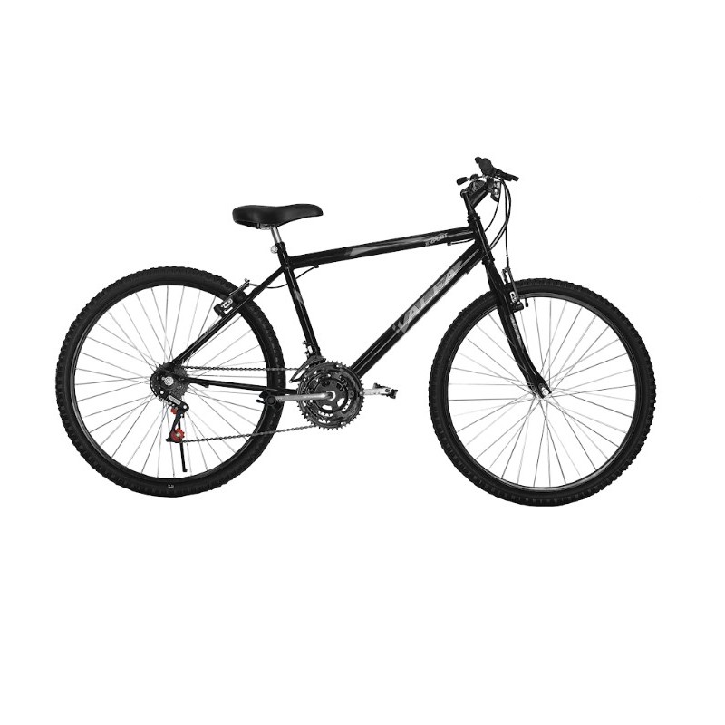 BICICLETA ARO 26 MTB MASCULINA PRETA COM MARCHA