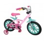 BICICLETA ARO 14 ALUMINIUM FEMININO FIRST ROSA/VERDE