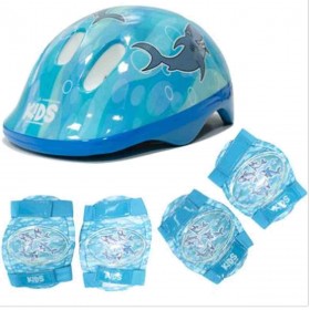 CAPACETE INFANTIL C/JOELHEIRA/COTOV AZUL KT